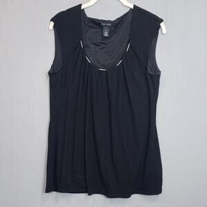 White House Black Market Women's Black With Gold‎ Metal Top SZ M